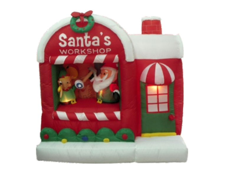150CM  Inflatable Santa House, With 4 LED Lights, Fan And Adaptor