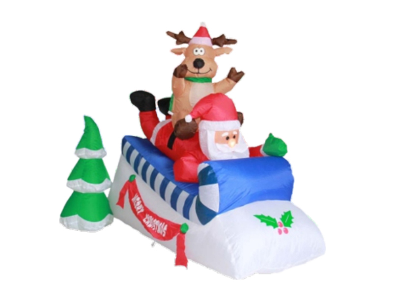 150CML  Inflatable Santa Sleigh, With 3 LED Lights, Fan And Adaptor