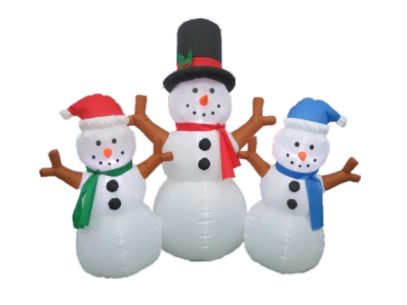 180cm Inflatable Snowman Family, With 3 LED Lights, Fan And  Adaptor
