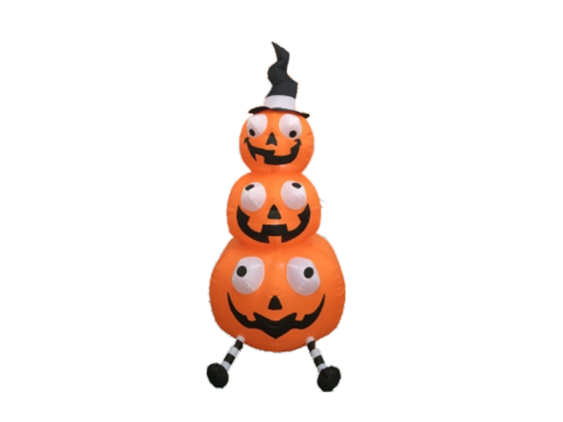 120cm Inflatable 3 Pumpkin With Legs, With LED Lights, Fan And Adaptor