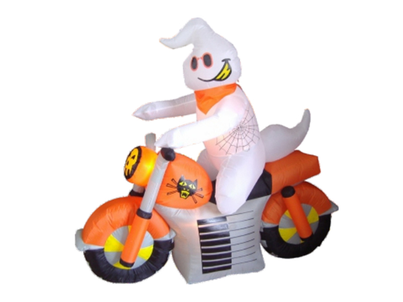 210CM Inflatable Ghost Riding Motorbike,  With 3 LED Lights,Fan And Adaptor