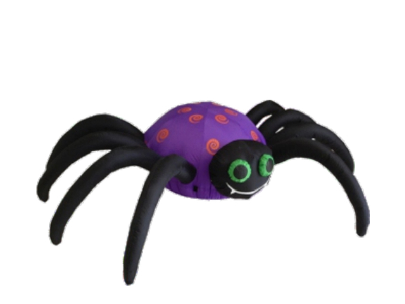 240cm Inflatable Purple Spider, With LED Lights,Fan And Adaptor