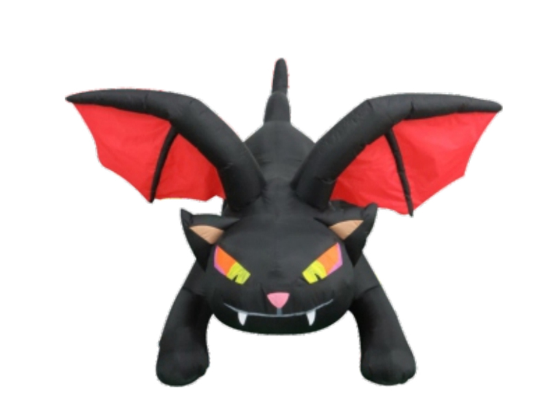 240CM Inflatable Black Cat, With 4 LED Lights, Fan And Adaptor