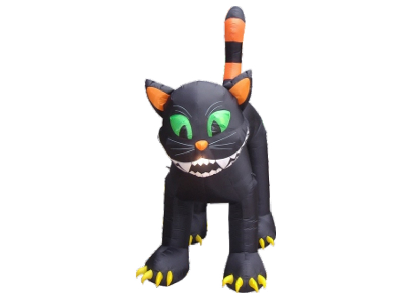 300CM Inflatable Black Cat, With 4 LED Lights, Fan And Adaptor