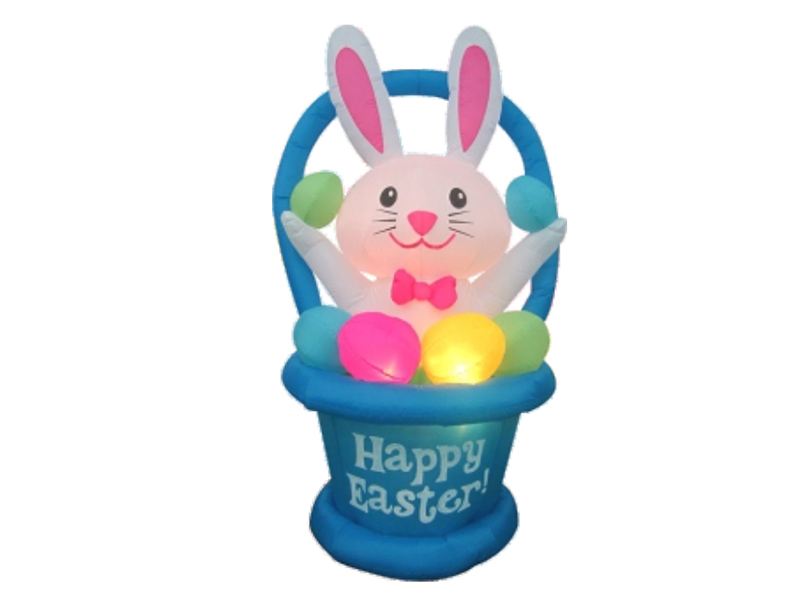 120cmH Inflatable Bunny, With LED Lights, Fan And Adaptor