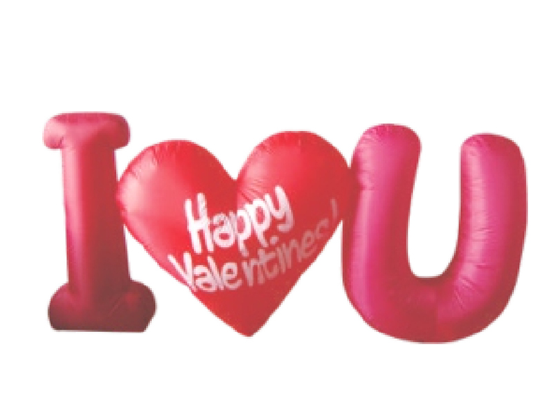 120CM Inflatable I LOVE YOU, With 2 LED Lights, Fan And Adaptor