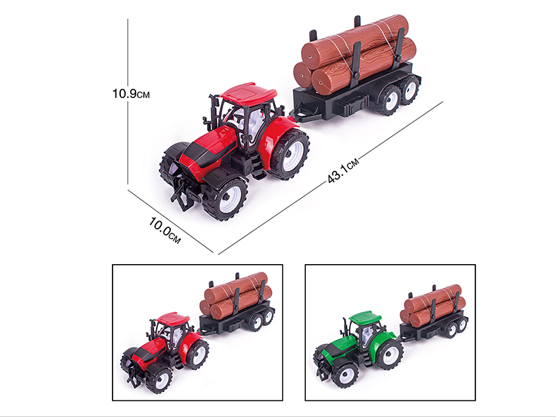 Friction Farm Tractor With Logs