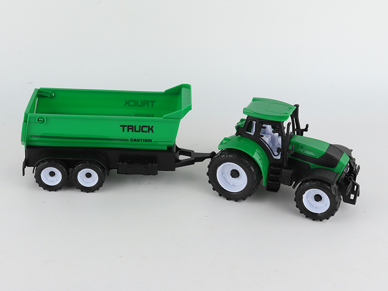 Friction Farm Tractor With Car Hopper