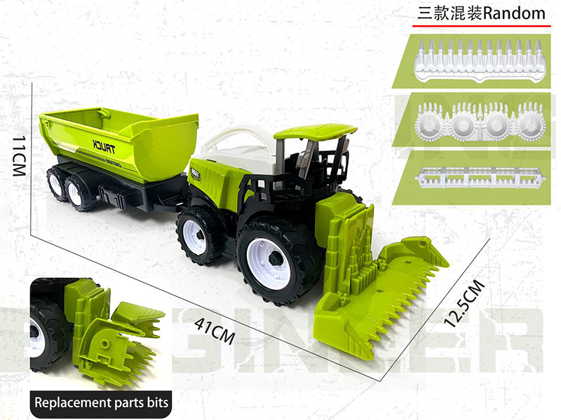 Friction Farm Tractor With Car Hopper