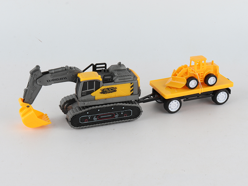 Friction Engineering Truck Excavator Trailer With Small Car