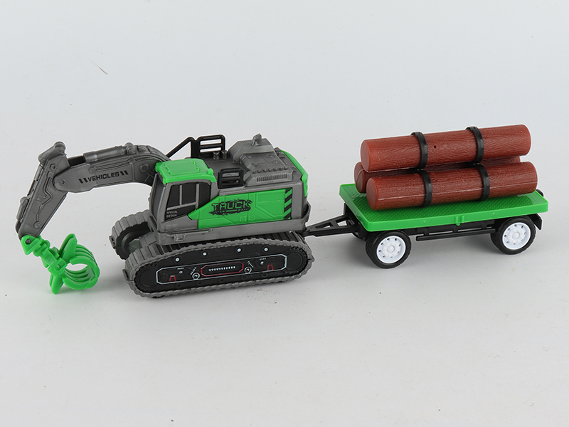 Friction Excavator Trailer With Logs