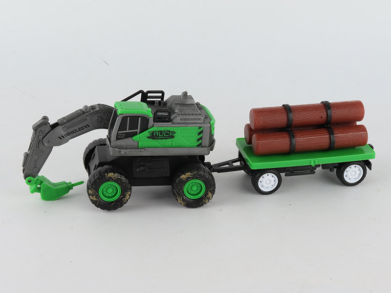 Friction Excavator Trailer With Logs