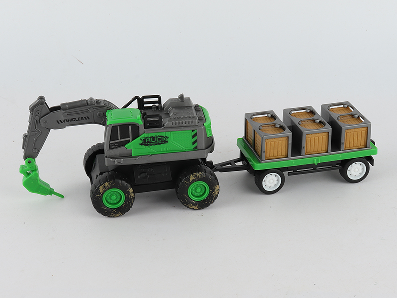 Friction Excavator Trailer With Grass Box