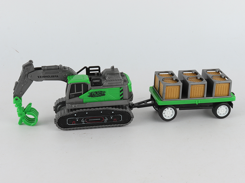 Friction Excavator Trailer With Grass Box