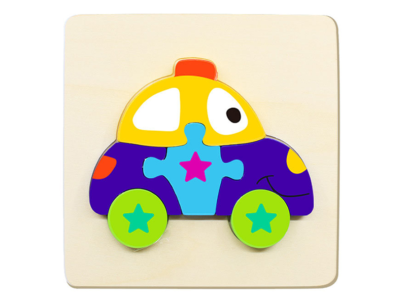 Wooden Puzzle Police Car