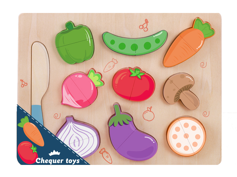 Large Size Cutting Board Puzzle Cutting Vegetable Wooden Toys