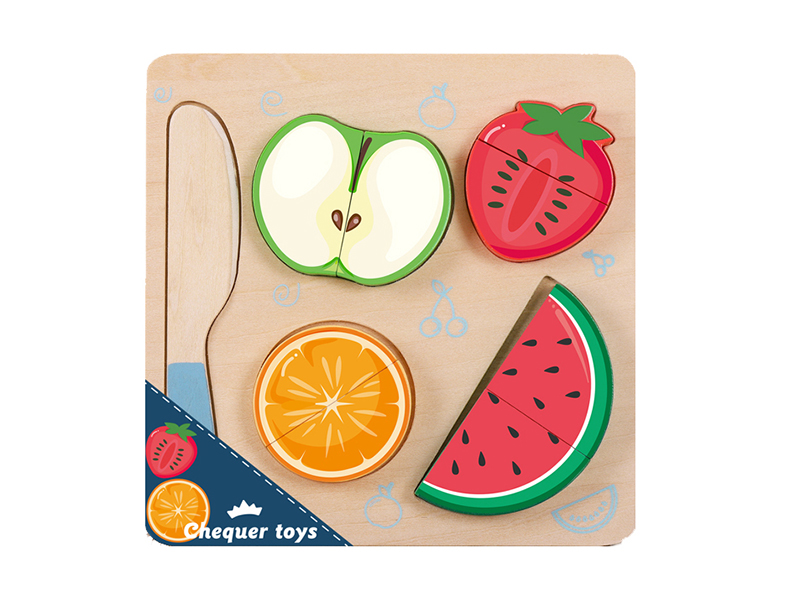 Small Size Cutting Board Puzzle Cutting Fruits Wooden Toys
