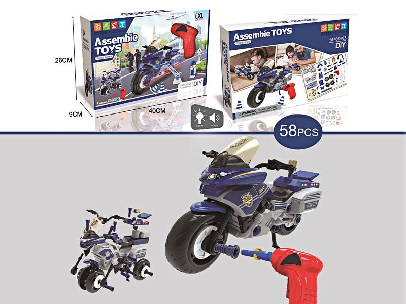 Diy Assembled Motorcycle With Light And Sound