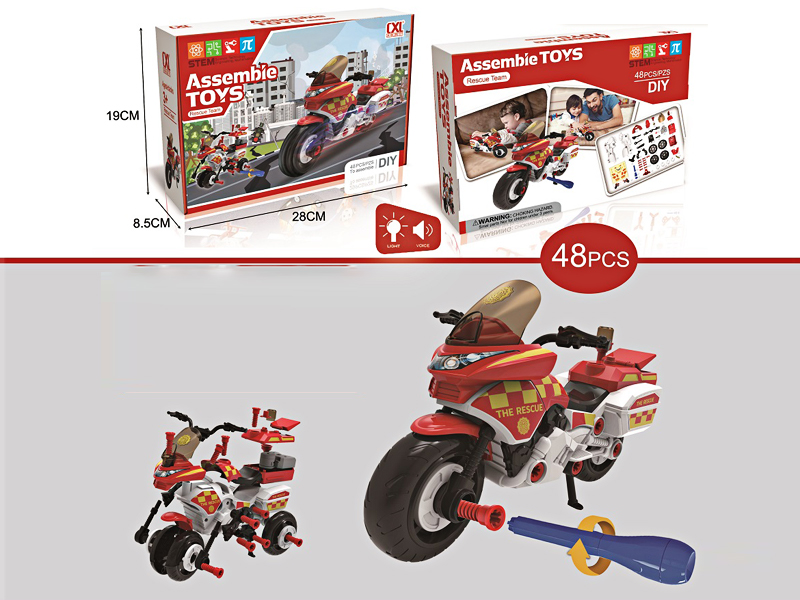 Diy Assembled Motorcycle With Light And Sound