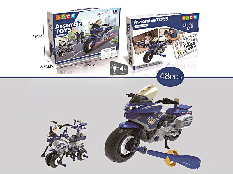 Diy Assembled Motorcycle With Light And Sound