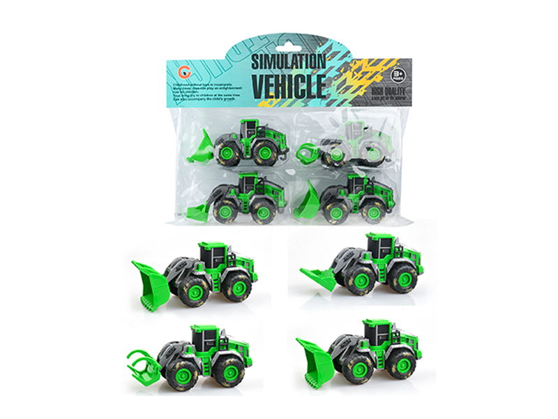 4Pcs Friction Small Farmer'S Car