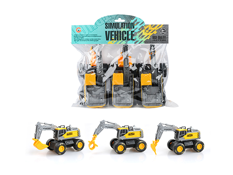 3Pcs Friction Medium Engineering Vehicle