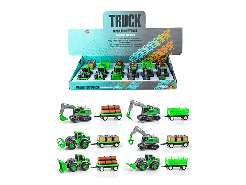 6Pcs Friction Small Farmer'S Car