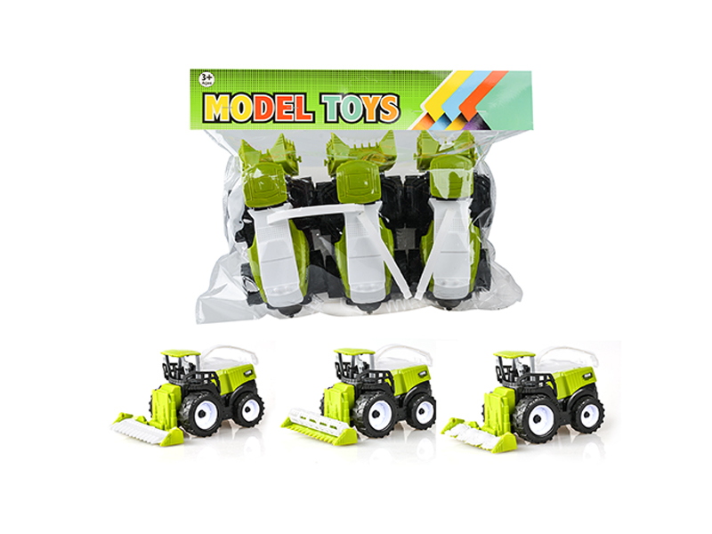 3Pcs Friction Large Farmer'S Car