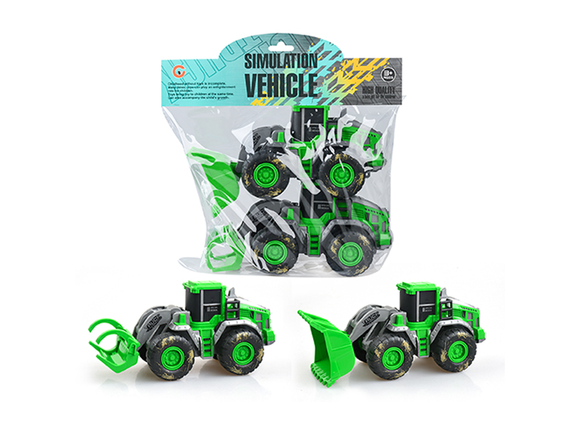 2Pcs Friction Small Farmer'S Car