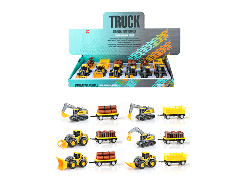 6Pcs Friction Small Engineering Vehicle