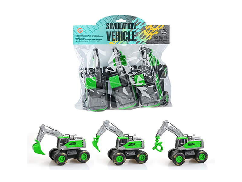 3Pcs Friction Medium Farmer'S Car