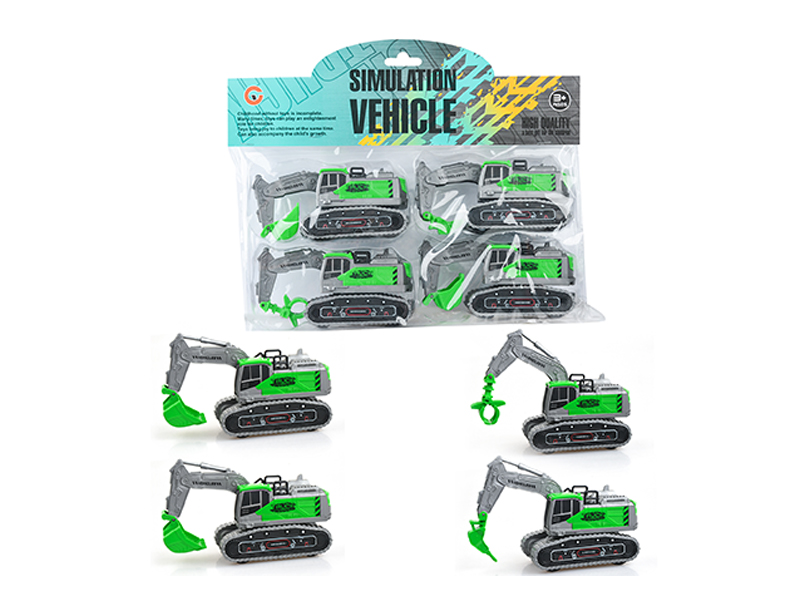 4Pcs Friction Small Farmer'S Car