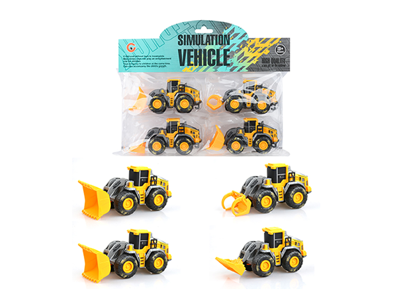 4Pcs Friction Small Engineering Vehicle