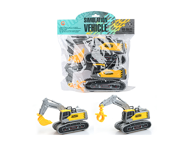 2Pcs Friction Small Engineering Vehicle