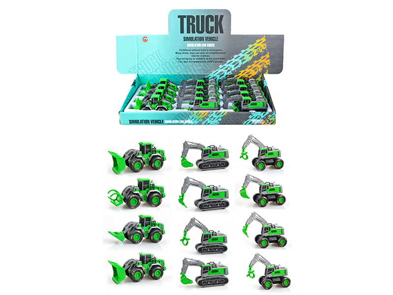12Pcs Friction Small Engineering Vehicle
