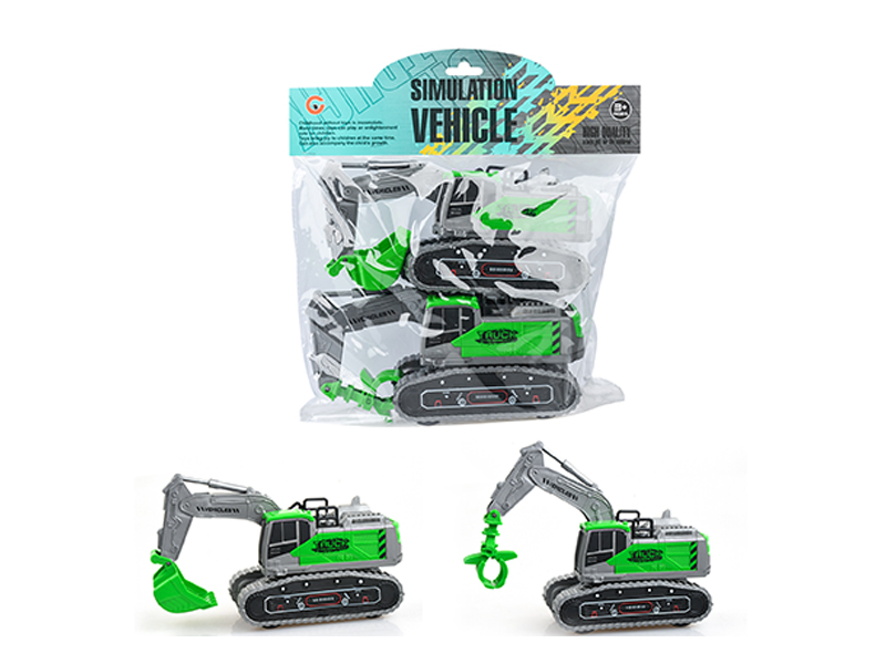 2Pcs Friction Small Engineering Vehicle