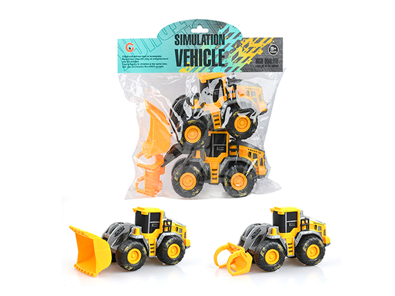 2Pcs Friction Small Engineering Vehicle