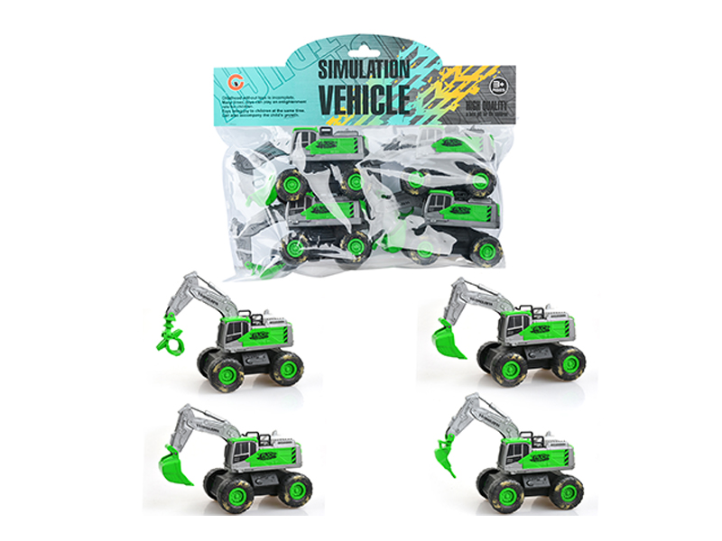 4Pcs Friction Small Farmer'S Car