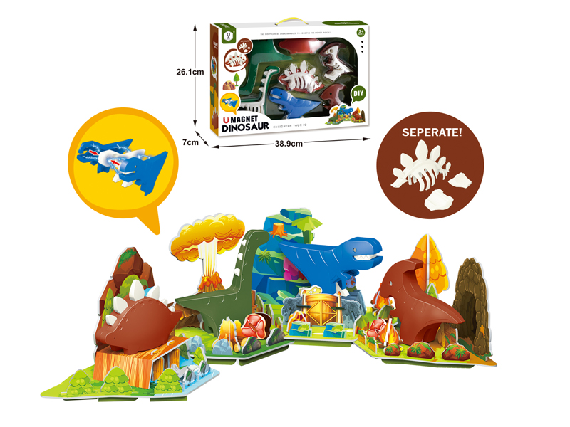 4PCS Assembled Building Block Dinosaur With Skeleton