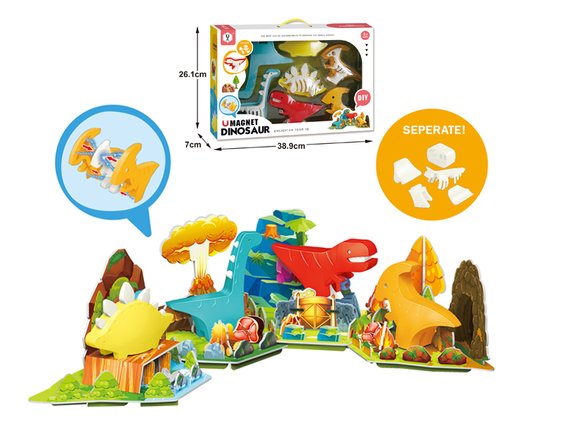 4PCS Assembled Building Block Dinosaur With Skeleton