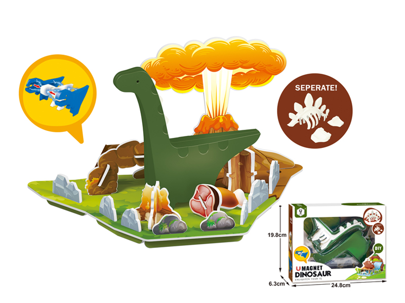 Assembled Building Block Dinosaur With Skeleton