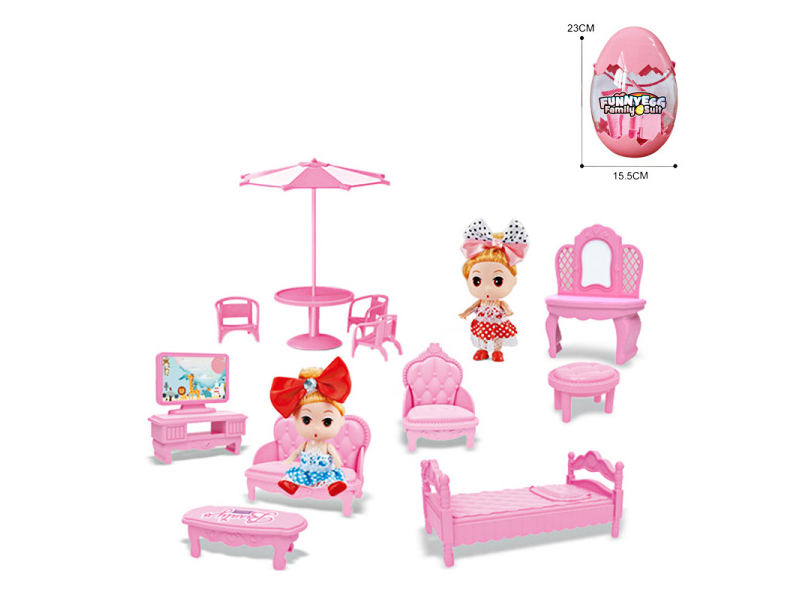 Store Eggs, 3-And-A-Half Inch Dolls And Furniture