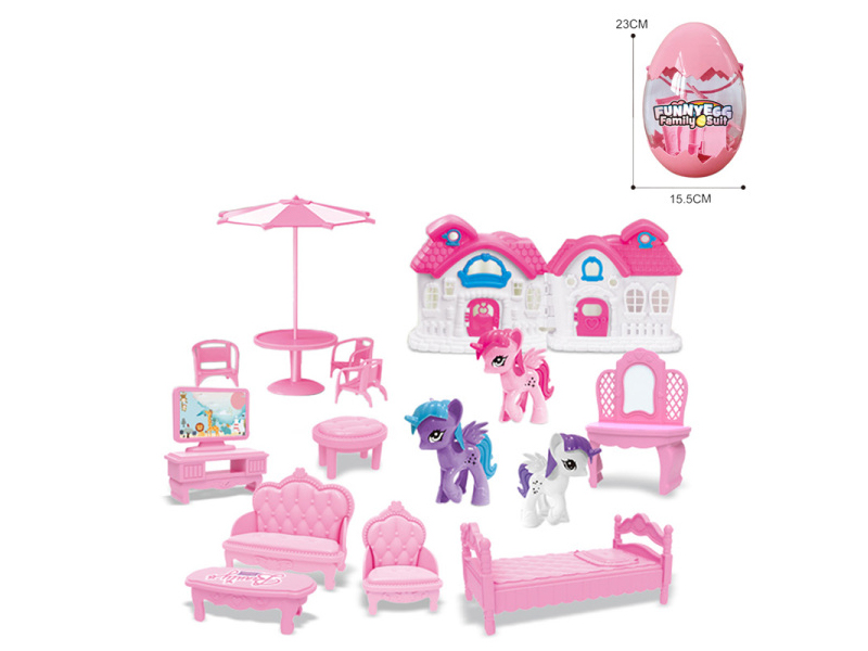 Villa With Egg Pony And Furniture