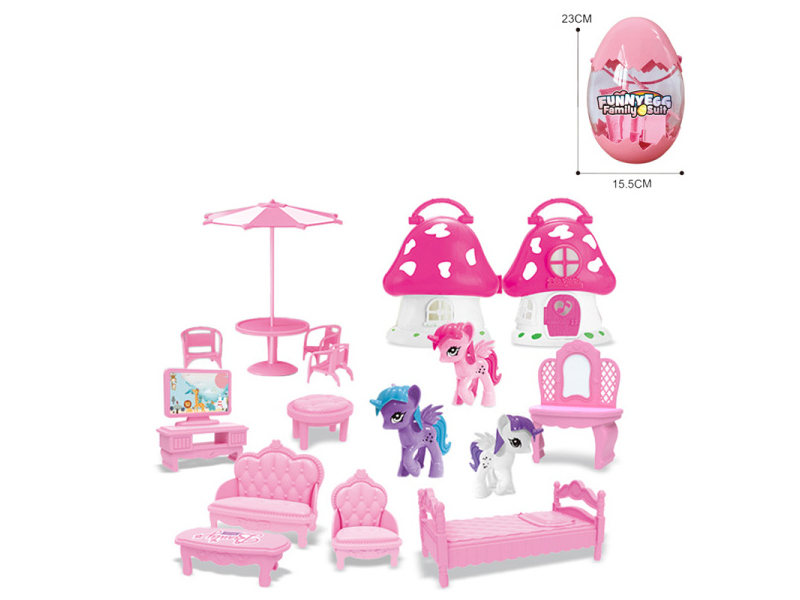 Villa With Egg Pony And Furniture