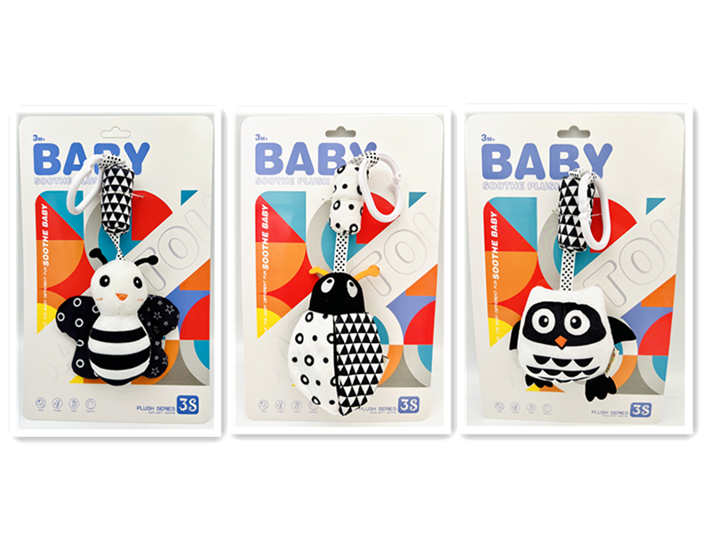 Black & White Series Bedside Bell Baby Stroller Hanging Plush Toy