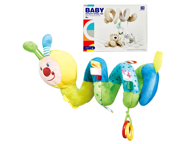 Baby Crib & Stroller Baby Activity Spiral Plush Toy(Colorful Caterpillar)