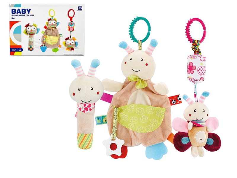 Baby Soothe Plush Infant Rattle Toy Set(Rabbit)