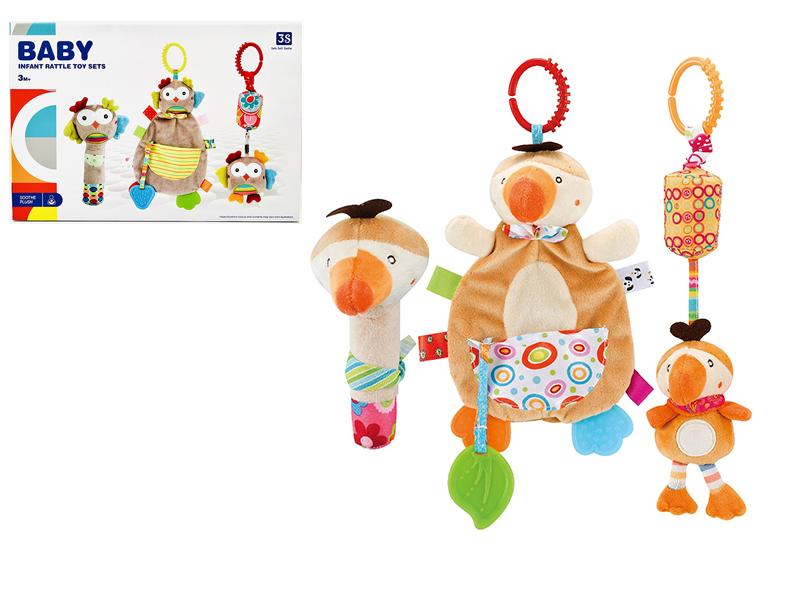 Baby Soothe Plush Infant Rattle Toy Set(Duck)