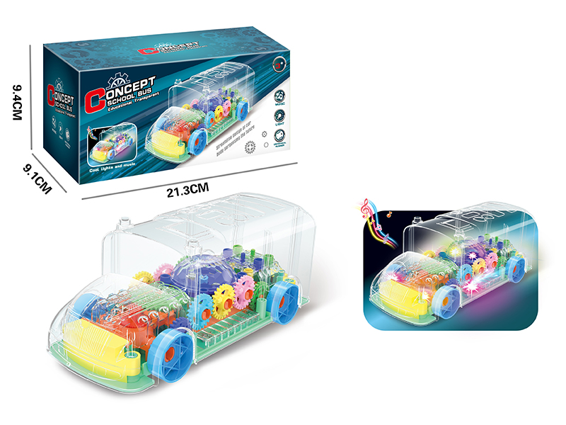 B/O Transparent School Bus With Light And Music