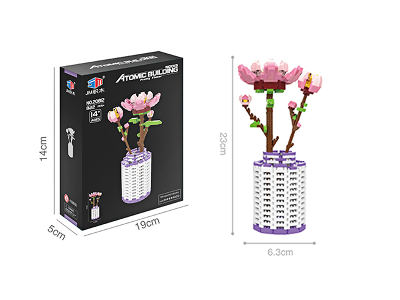 822Pcs Peach Blossom Micro Drill Building Blocks